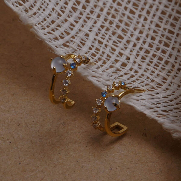 Ladies vintage opal earrings - Image 7