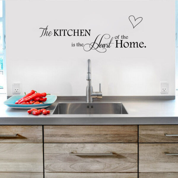 New Kitchen Is Heart Of The Home Letter Pattern Wall Sticker PVC Removable Home Decor DIY Wall Art MURAL - Image 3