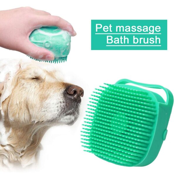 Pet Dog Shampoo Massager Brush Cat Massage Comb Grooming Scrubber Shower Brush For Bathing Short Hair Soft Silicone Brushes - Image 3