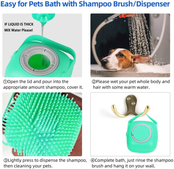 Pet Dog Shampoo Massager Brush Cat Massage Comb Grooming Scrubber Shower Brush For Bathing Short Hair Soft Silicone Brushes - Image 5