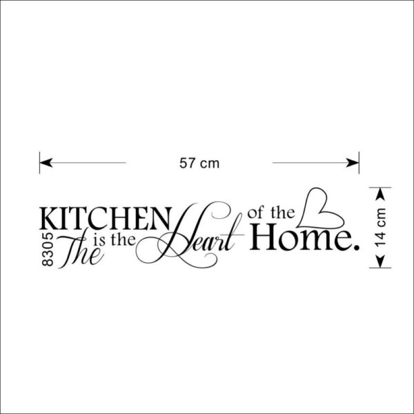 New Kitchen Is Heart Of The Home Letter Pattern Wall Sticker PVC Removable Home Decor DIY Wall Art MURAL - Image 2