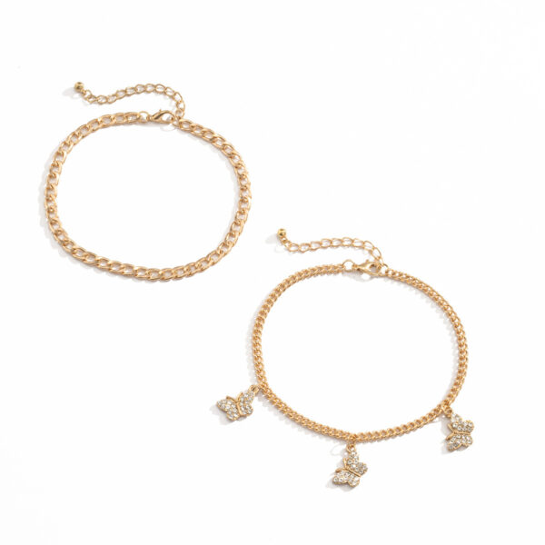 Exaggerated Geometric Alloy Butterfly Anklet Women - Image 5