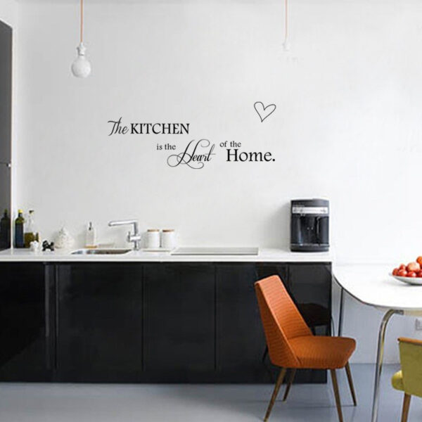 New Kitchen Is Heart Of The Home Letter Pattern Wall Sticker PVC Removable Home Decor DIY Wall Art MURAL - Image 5