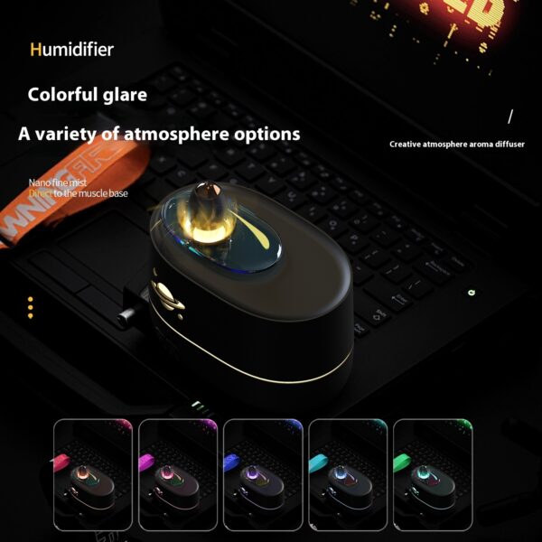 Household Bedroom Colorful Flame Aroma Diffuser Desktop Humidifier - Image 7