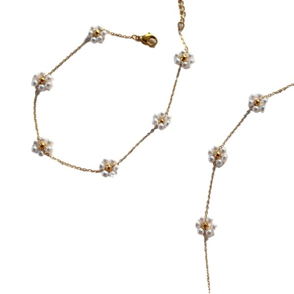 Pearl Small Flower Necklace Fashion Titanium Steel - Image 9