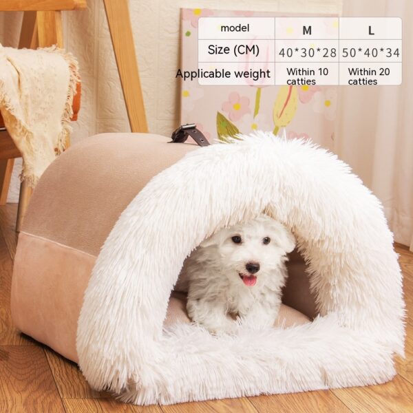 New Splice Portable Pet Nest Portable Autumn And Winter Warm Dog Nest Moisture-proof Long Fur Cat Nest Cross Border Pet Nest - Image 2