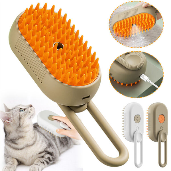 Cat Steam Brush Steamy Dog Brush 3 In 1 Electric Spray Cat Hair Brushes For Massage Pet Grooming Comb Hair Removal Combs Pet Products - Image 3