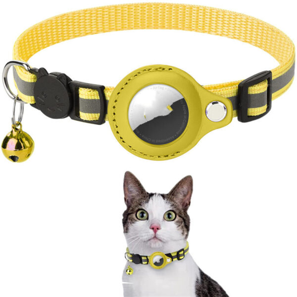 Reflective Collar Waterproof Holder Case For Airtag Air Tag Airtags Protective Cover Cat Dog Kitten Puppy Nylon Collar - Image 3