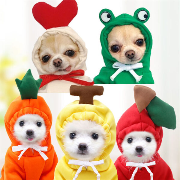 Cute Fruit Dog Clothes For Small Dogs Hoodies Winter Warm Fleece Pet Clothing Puppy Cat Costume Coat For French Chihuahua Outfit - Image 7