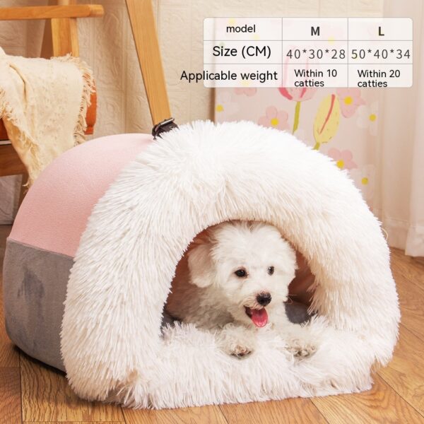 New Splice Portable Pet Nest Portable Autumn And Winter Warm Dog Nest Moisture-proof Long Fur Cat Nest Cross Border Pet Nest - Image 5