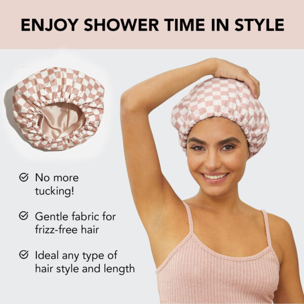 Women's Fashion Nursing Double-layer Shower Cap - Image 3