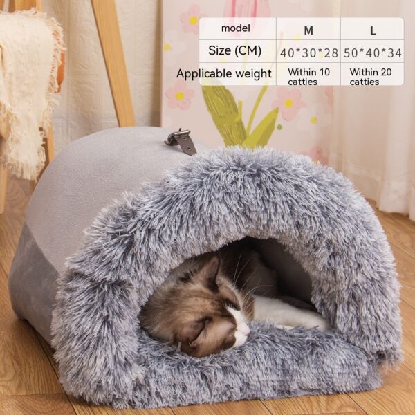 New Splice Portable Pet Nest Portable Autumn And Winter Warm Dog Nest Moisture-proof Long Fur Cat Nest Cross Border Pet Nest - Image 4